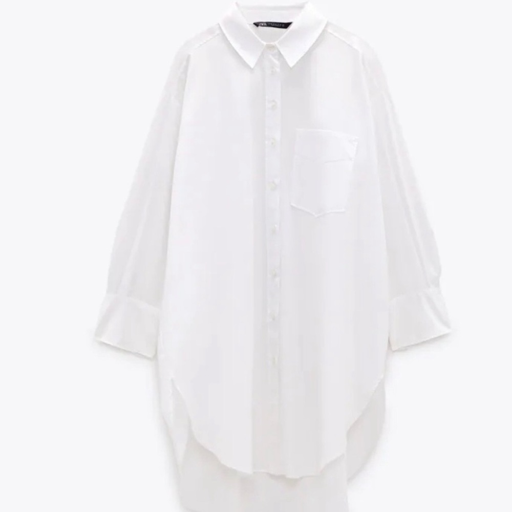 ❤️NEW Blogger Favorite Zara Oversized Poplin Shirt & Knitwear Bustier Crop Top - Picture 7 of 10